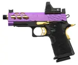 Pistola Lancer Tactical Stryk Hi-Capa 4.3 Violeta/Dorado + RMR – Gas miniatura 5