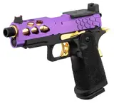 Pistola Lancer Tactical Stryk Hi-Capa 4.3 Violeta/Dorado – Gas miniatura 7