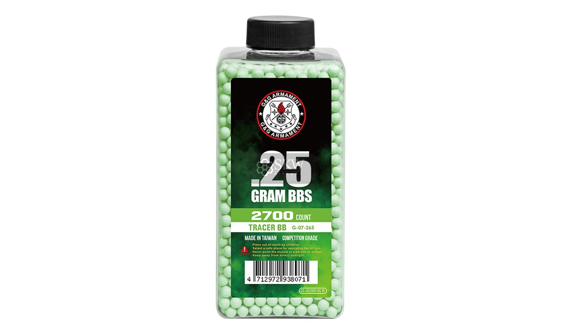 Bolas Tracer 0.25G 2700BB Verde G&G